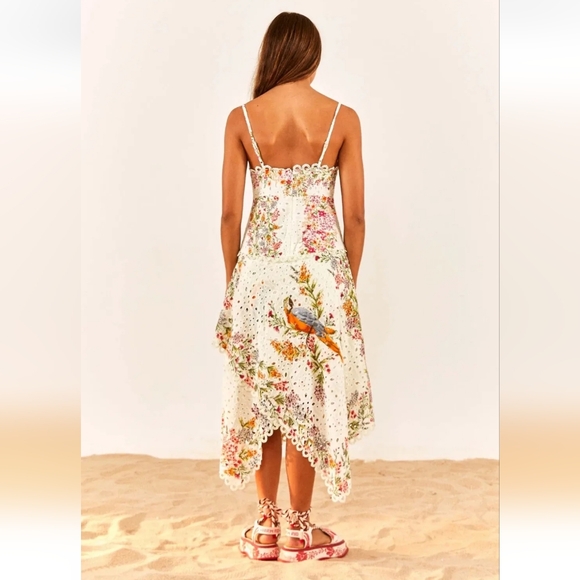 Farm Rio Delicate Forest Scarves Midi Dress - Picture 2 of 7